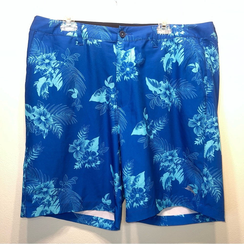 Tommy Bahama Shorts Blue Hybrid Mens 38 Performance Board Floral Island Active